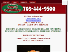 Tablet Screenshot of joespizzaria.com